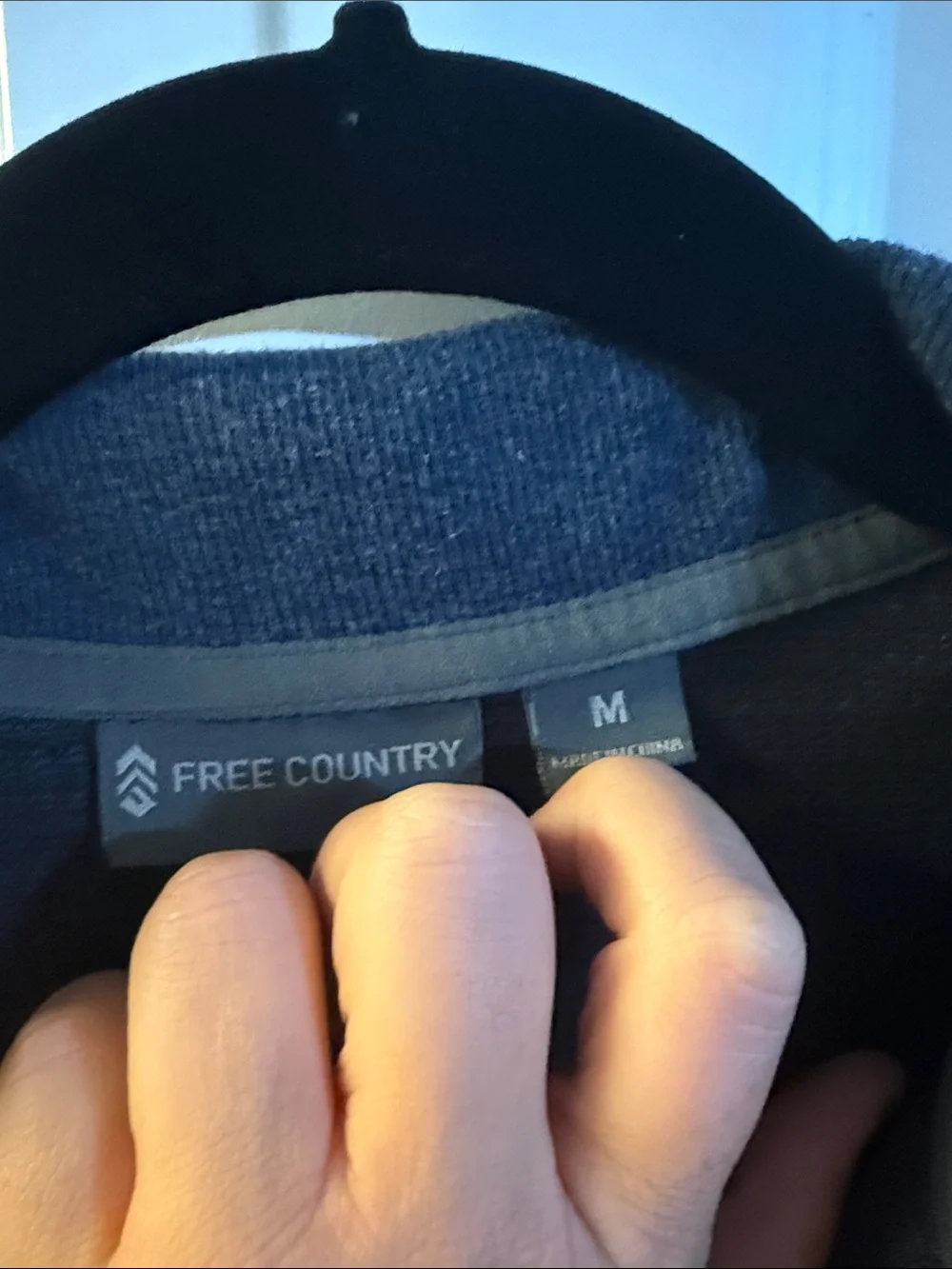 Free Country Men's Navy Blue Waffle Half-Zip Sweater